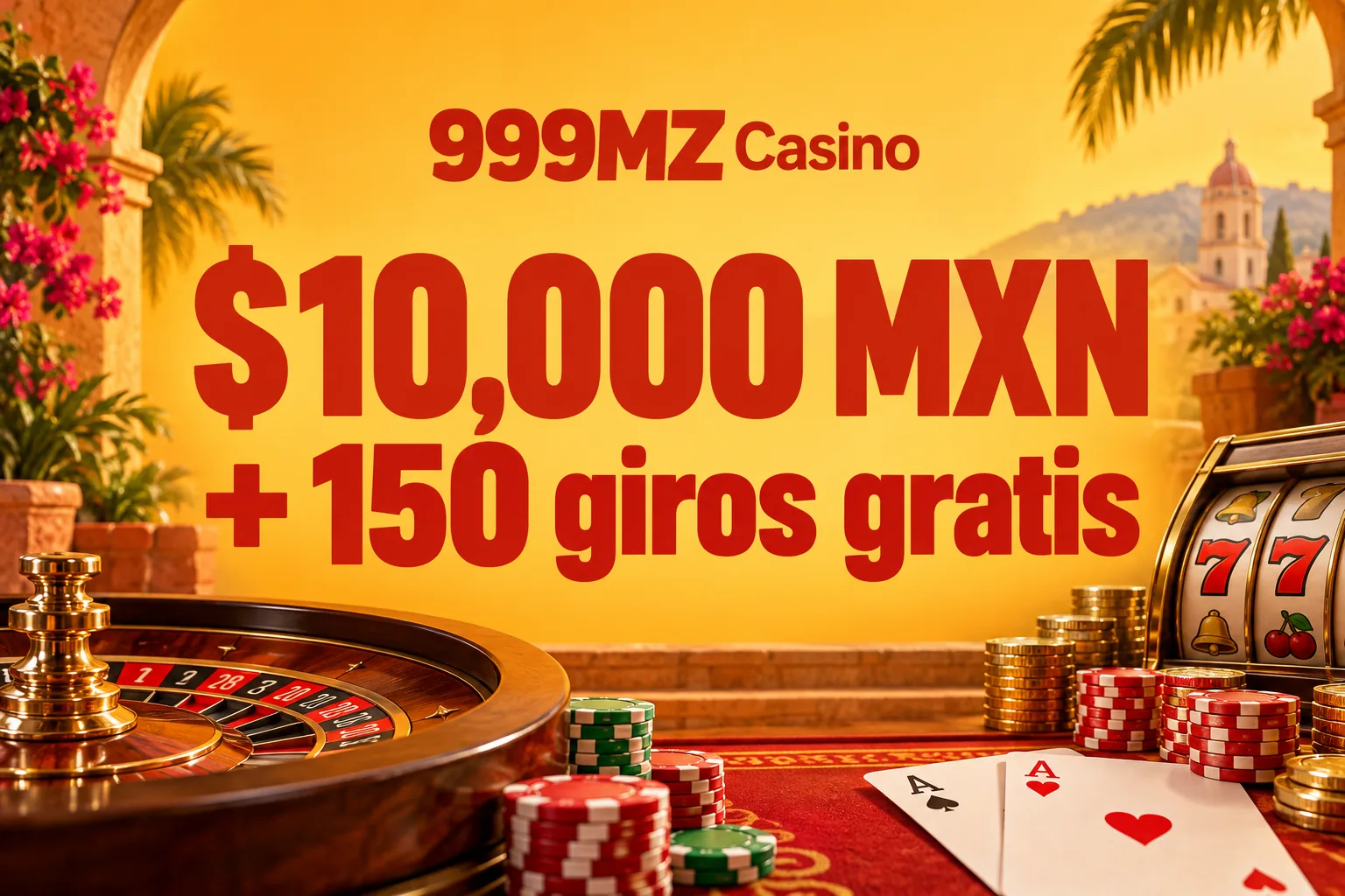 100% hasta $10,000 MXN + 150 giros gratis